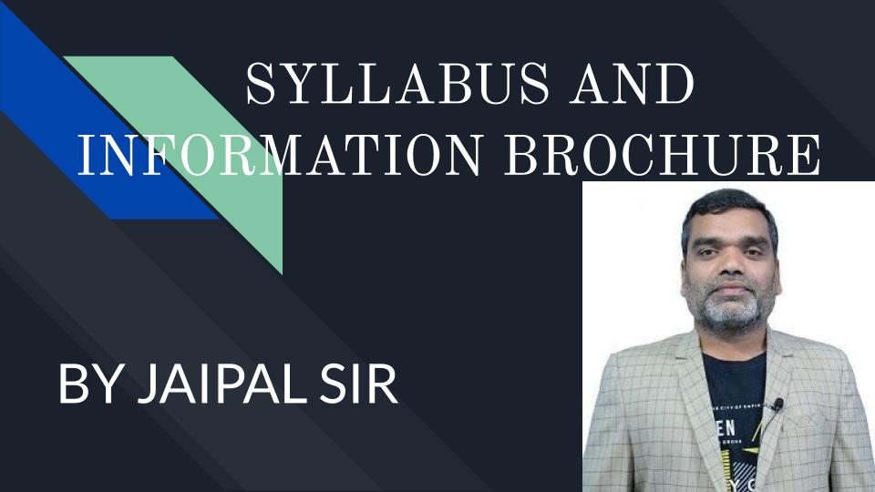 Syllabus & Information Brochure